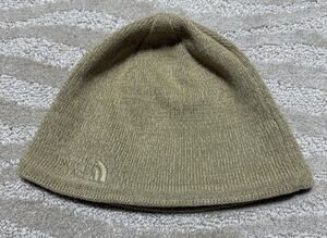 The North Face Hat Beanie Fitted Uni Sex One Size Biege Wool Blend Knit Outdoor
